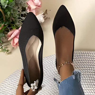 Charmaine | Damen Mode flache Schuhe, Casual Pointed Toe Knit Flats