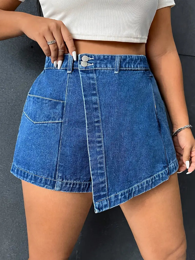 Irene | Mühelos stylische High-Waisted Slimming Denim-Shorts