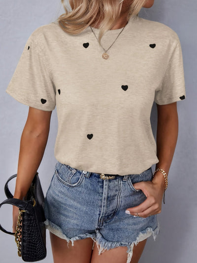 Alissa - Stylisches T-Shirt mit bezauberndem Herz-Muster für Frauen