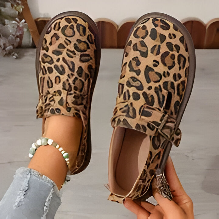 Patricia | Flache Schuhe mit Leopardenmuster für Frauen