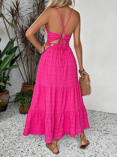 Teresia | Schickes sommerliches rückenfreies Trägerkleid
