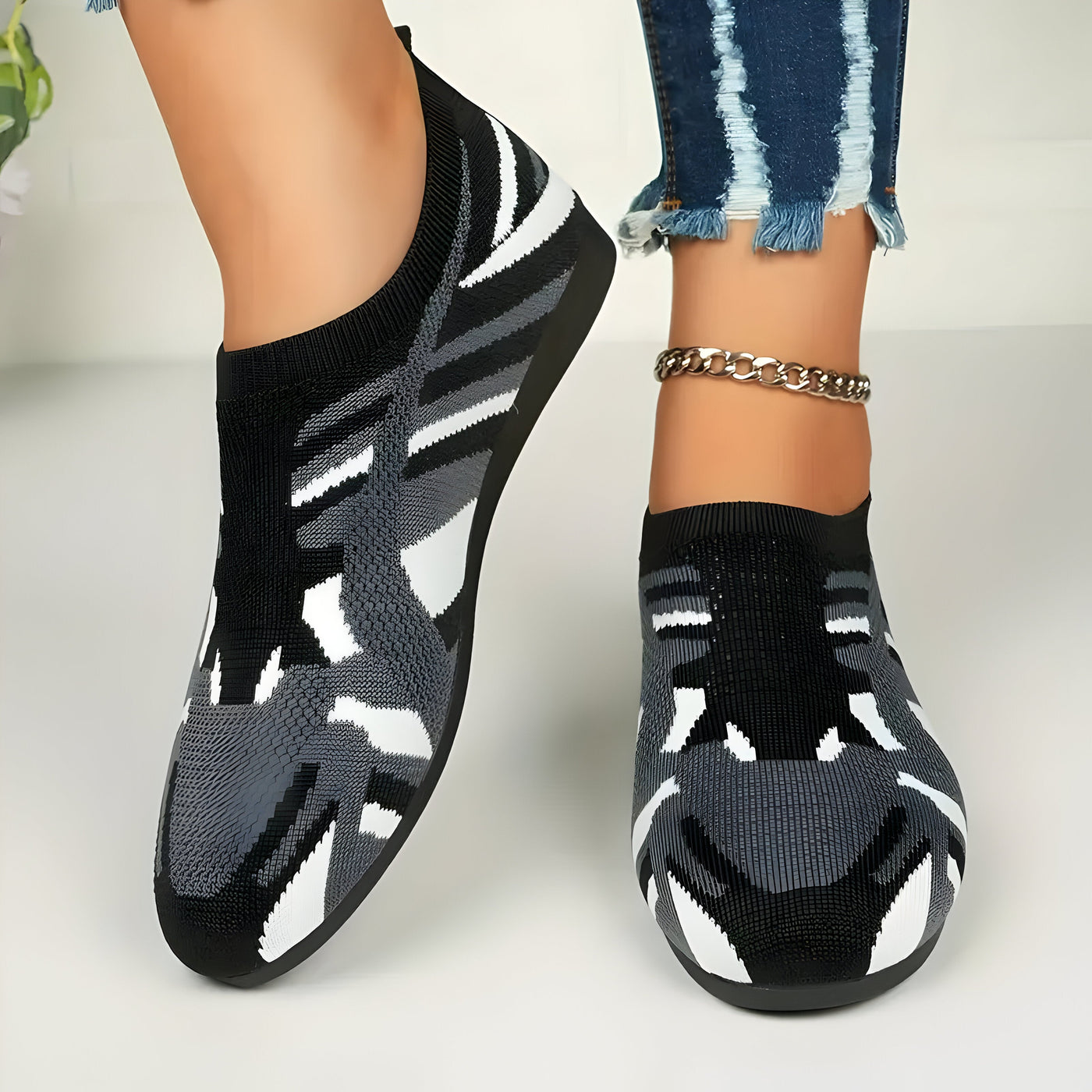 Kiana | Flache Schuhe mit Camouflage-Muster für Frauen