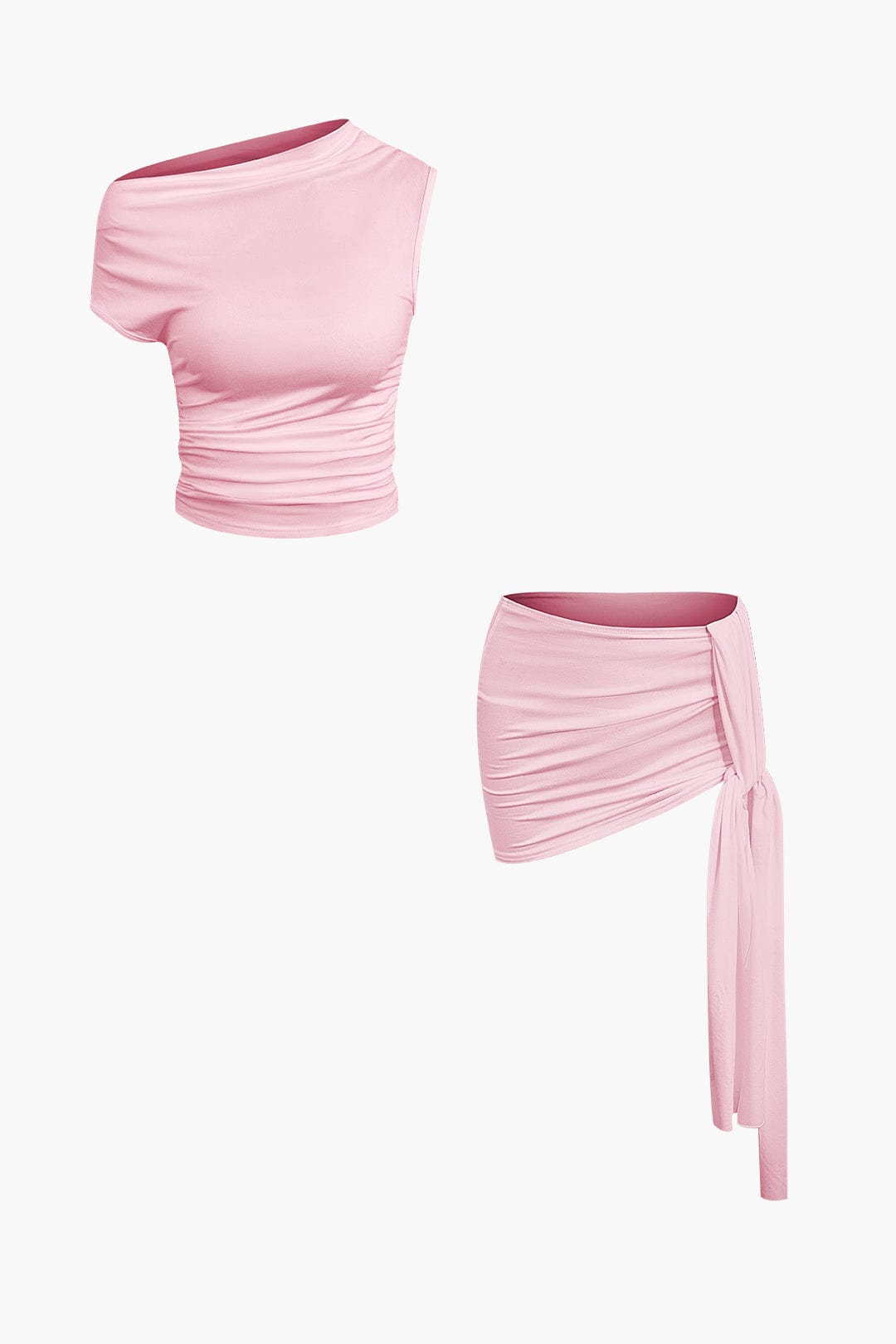 Athena | One-Shoulder Top & Drapierter Minirock – Perfekt für glamouröse Auftritte
