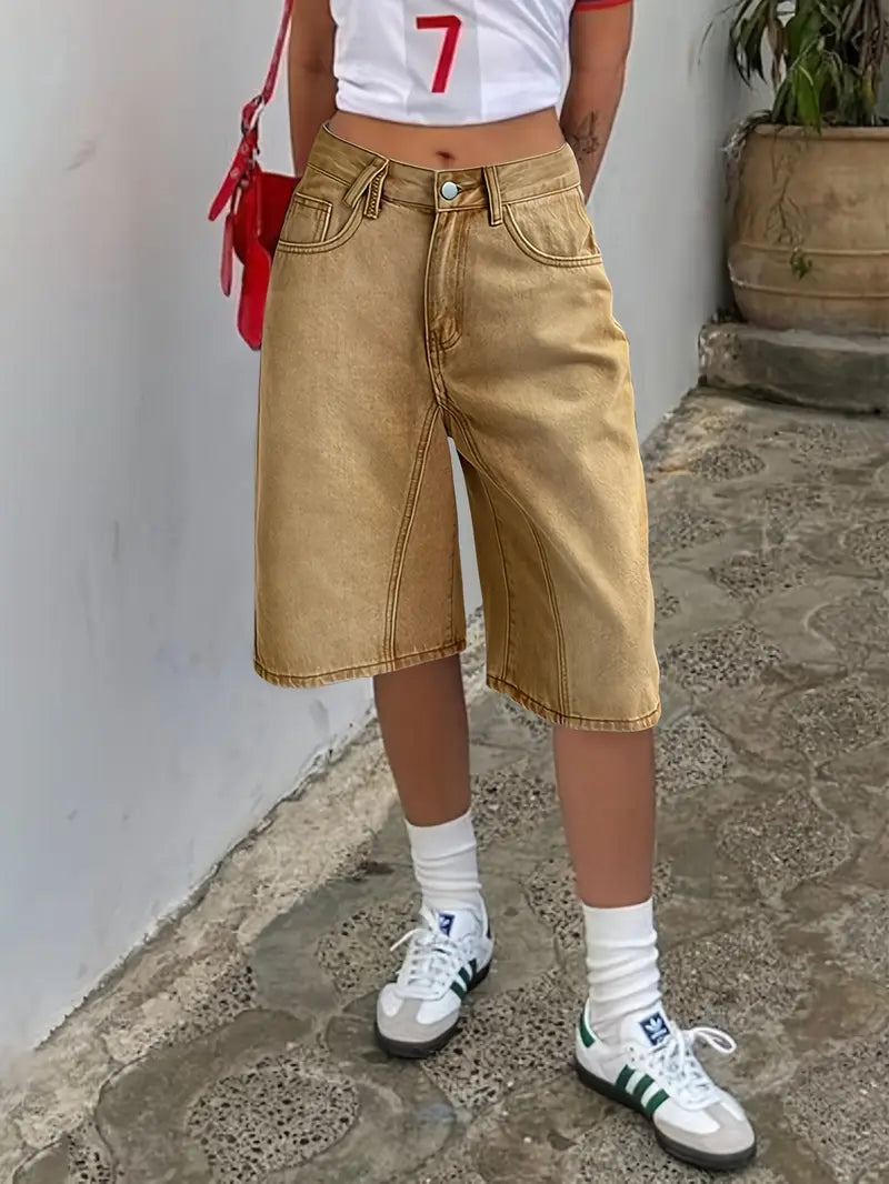 Zenaida |  Ombre Washed Bermuda Denim Shorts