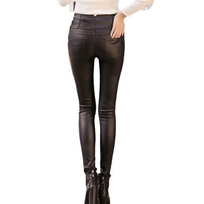Agatha | Damen Lederhosen - Hohe Taille Slim Fit