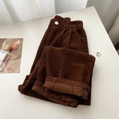 Avelena | Retro Hohe Taille Cord-Hosen für Frauen