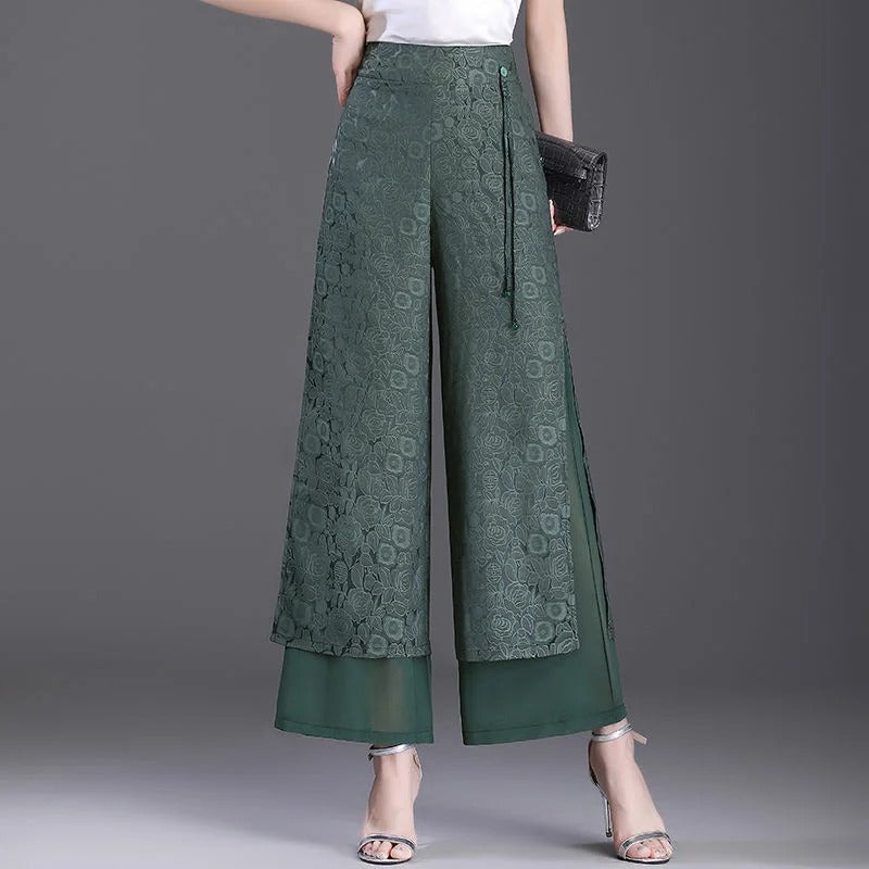 Agatha - Trendige doppellagige weite Hose für einen stilvollen Look