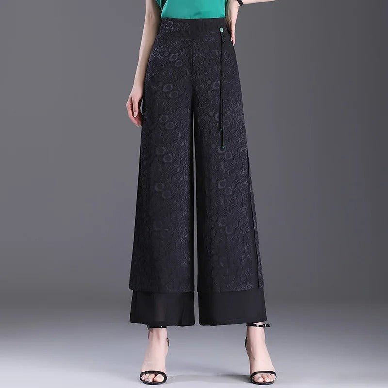 Agatha - Trendige doppellagige weite Hose für einen stilvollen Look