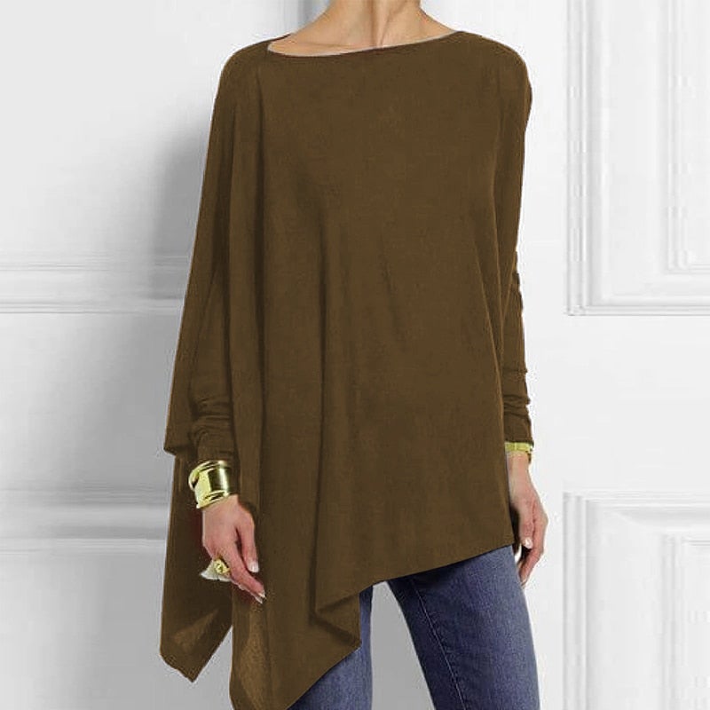 Adeline - Stylisches lässiges Herbst O-Ausschnitt Langarm Top für Frauen