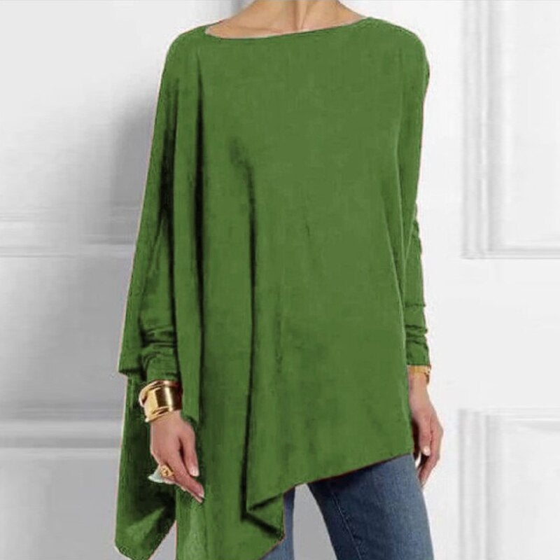 Adeline - Stylisches lässiges Herbst O-Ausschnitt Langarm Top für Frauen