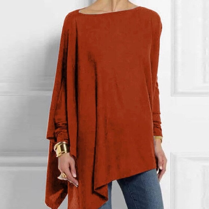 Adeline - Stylisches lässiges Herbst O-Ausschnitt Langarm Top für Frauen