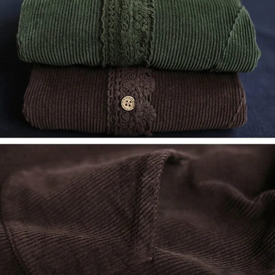 ZYRA - Cordjacke mit Spitzenstich